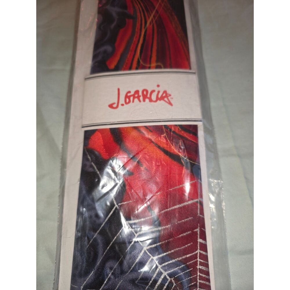 NWT J. Garcia Silk Tie Who Goes There Spider Web Charcoal Halloween Jerry Garcia